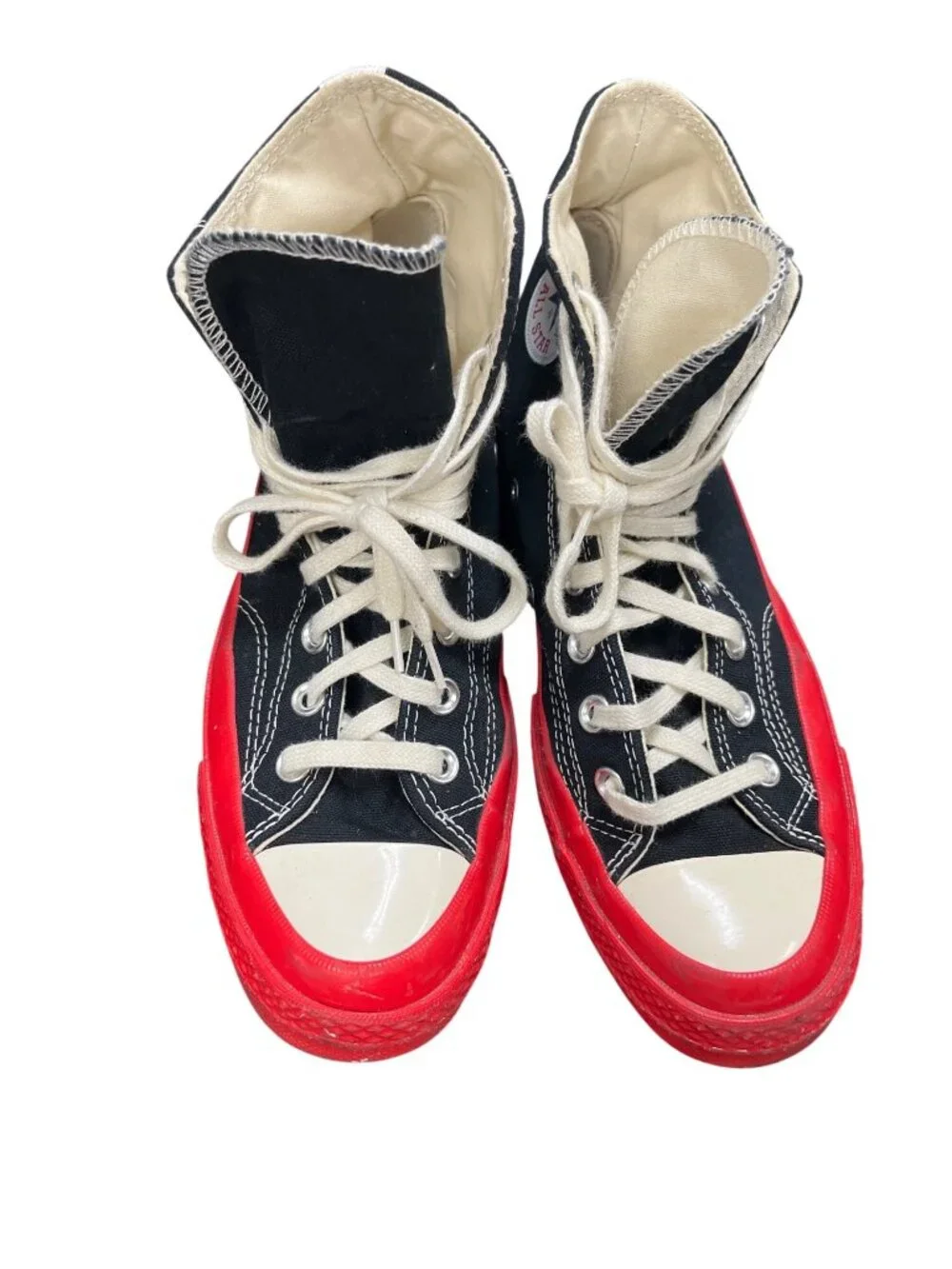 Converse Comme Garcons play Chuck high black red sneakers sz 7mns9wms SKU 10-603